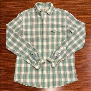 Faherty lightweight cotton plaid shirt size medium EUC